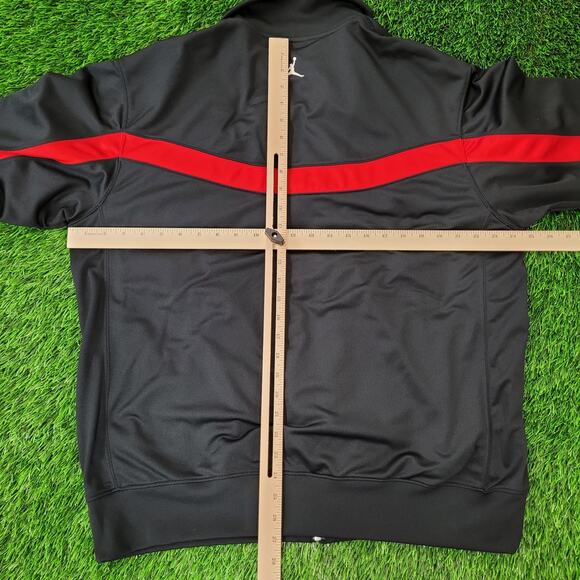 NIKE Jordan Jumpman Track Jacket Large 25x27 Baggy Black Red - Picture 15 of 16